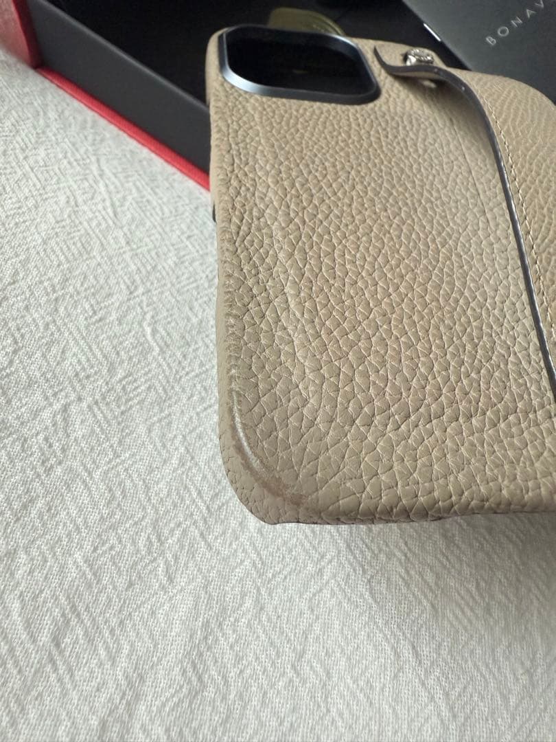 BONAVENTURA iPhone16proケース レザー グレージュ