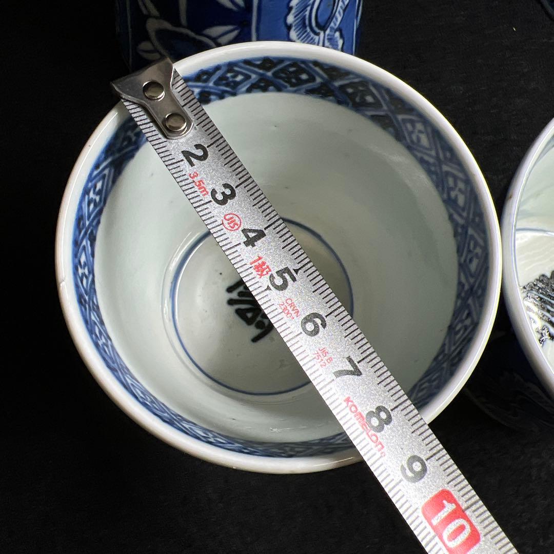 古伊万里　上手　そば猪口6客　口径約8.5㎝　東Y8-0310☆2F