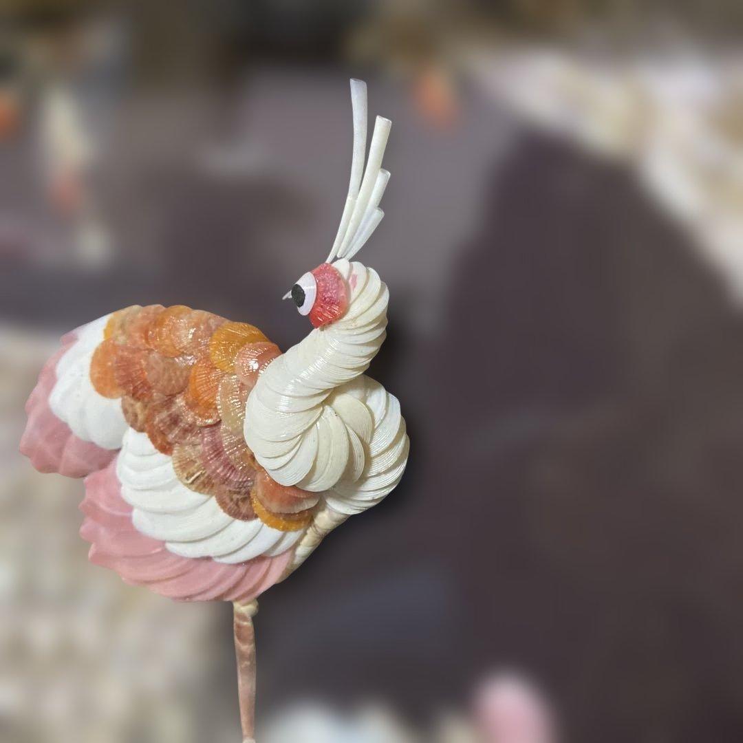 【増田良仙作】夫婦孔雀の貝工芸品　能登　増穂ヶ浦　横約98㌢縦約44㌢厚さ約5㌢