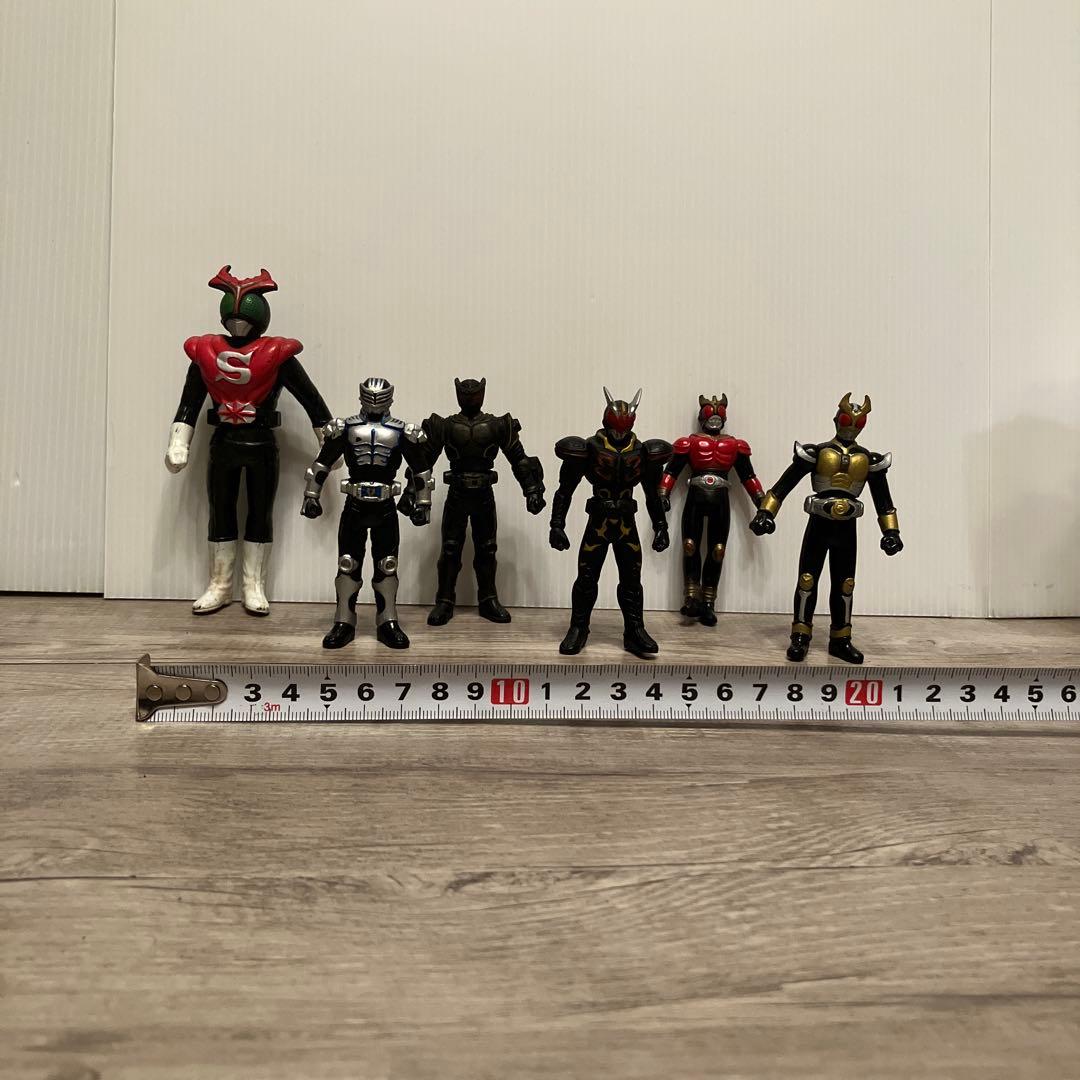 E-5 当時物 仮面ライダー ソフビ 6体セット 昭和レトロ 特撮 フィギュア