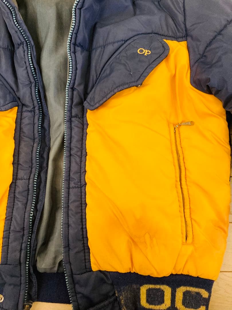 70’s★OCEAN PACIFIC★雪結晶タグ★紺✖️黄スノージャケットMレア物