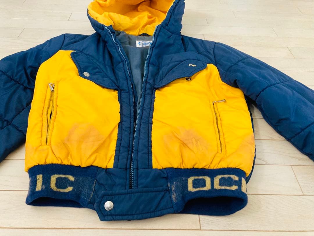 70’s★OCEAN PACIFIC★雪結晶タグ★紺✖️黄スノージャケットMレア物