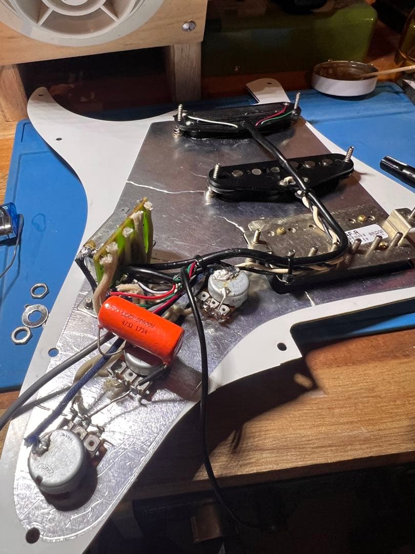 ストラトタイプ SSH虎杢 フレイムネック コイルタップ コンポーネント