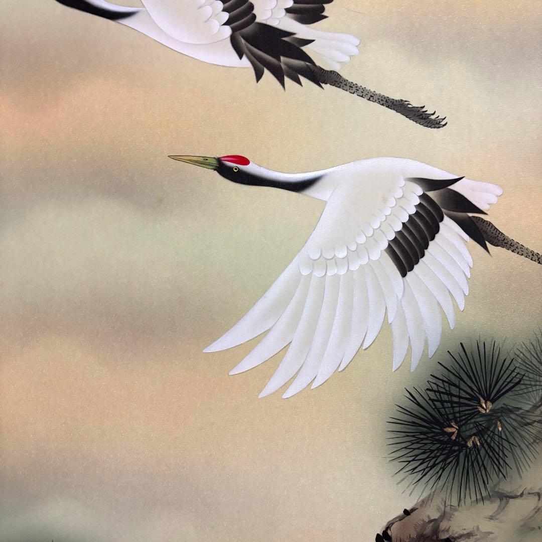 【美品】　桜井浩堂　掛け軸　赤富士飛翔　木箱付き　真筆保証書付き　双鶴 縁起物