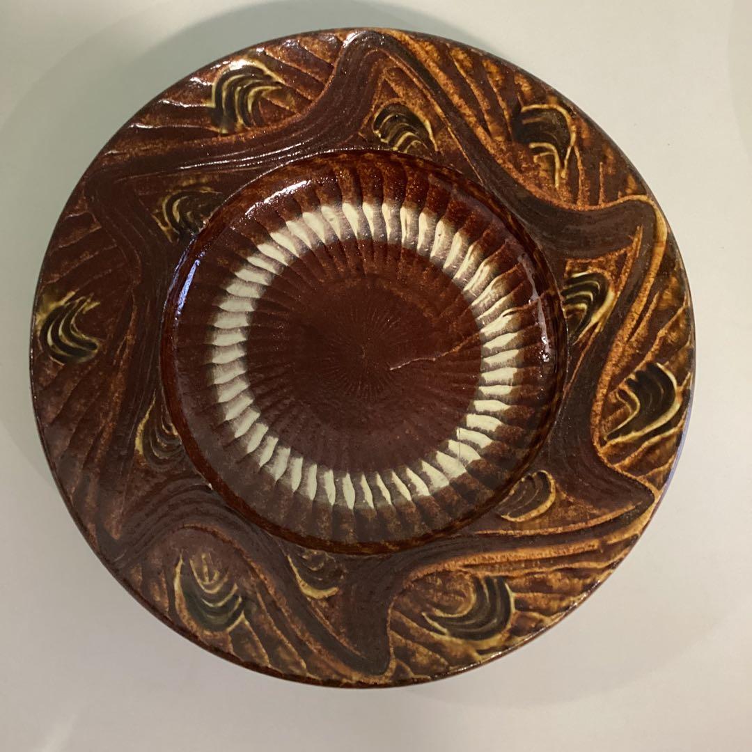 小鹿田焼 坂本創 8寸リム皿 2枚セット