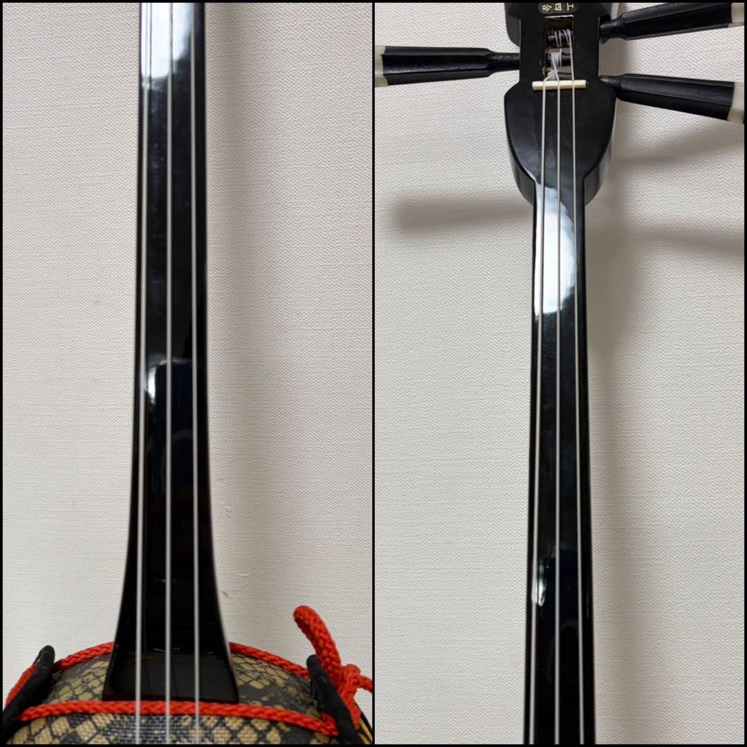 ★美品★ 沖縄三線 蛇柄　人工革　三味線 胴巻き 和楽器