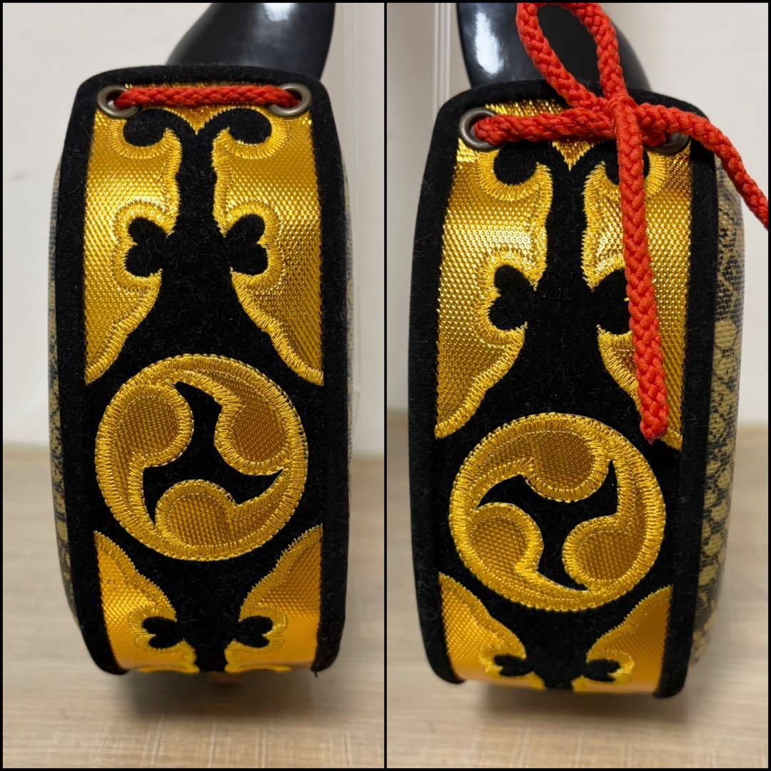 ★美品★ 沖縄三線 蛇柄　人工革　三味線 胴巻き 和楽器