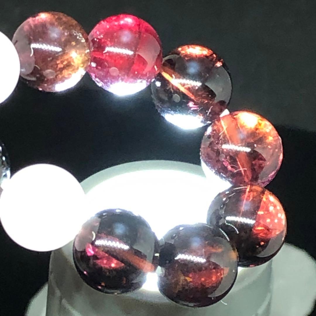 ルベライト ローズクォーツ ブラックトルマリン 天然石ブレスレット