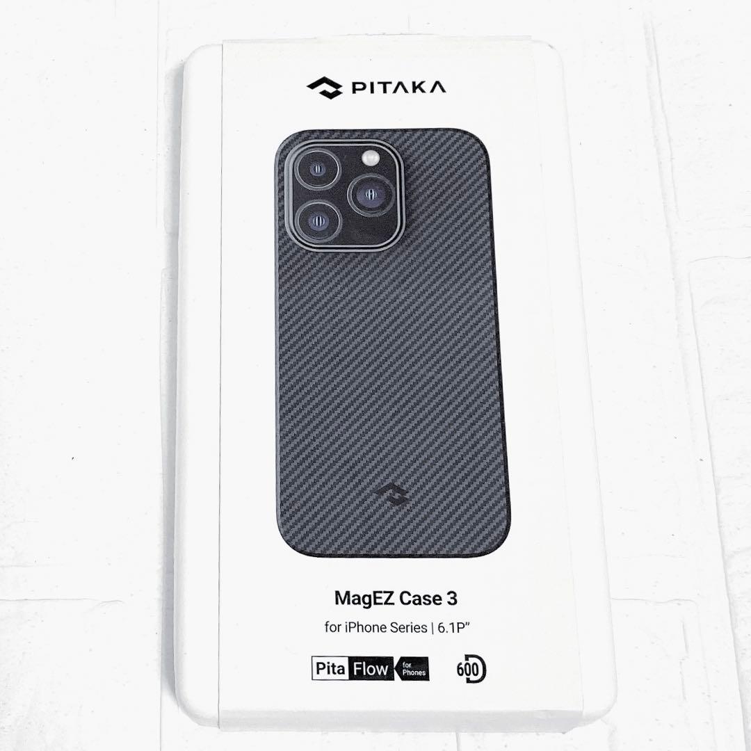PITAKA iPhone14 Pro ケース MagSafe対応 黒 グレー