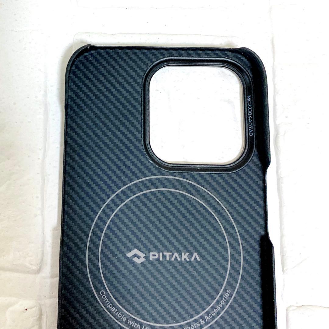 PITAKA iPhone14 Pro ケース MagSafe対応 黒 グレー