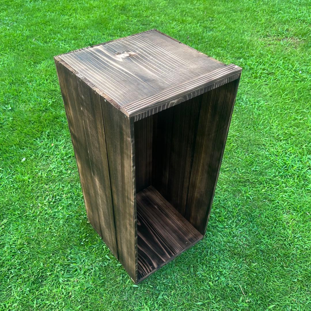 焼き目 りんご箱 2箱 // お洒落 万能 ウッドボックス 木箱 収納