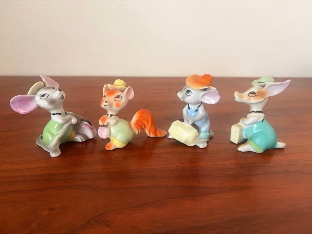 ヴィンテージ　フィギュリン　昭和30年代　逆輸入　日本製　レトロ　ねずみ