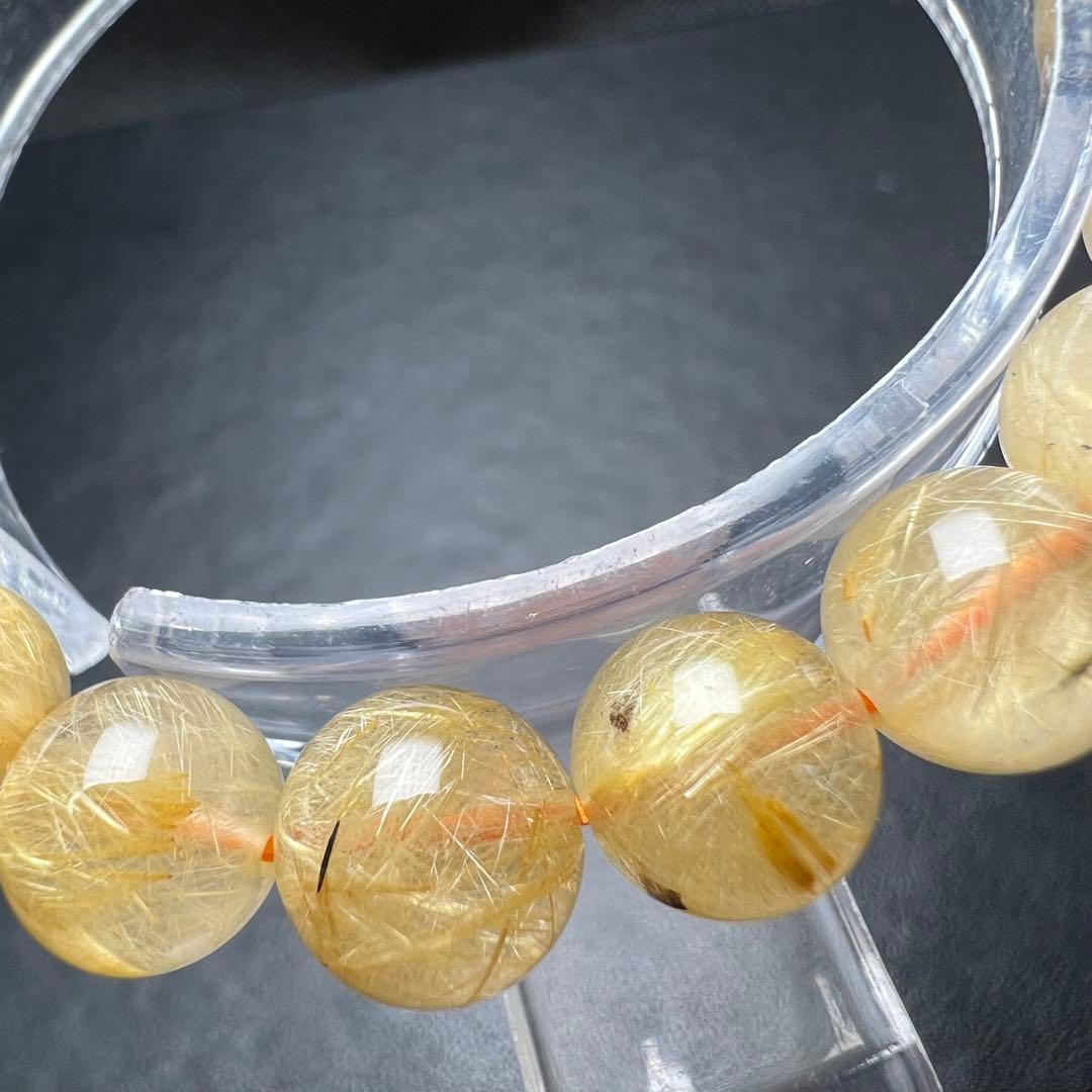 【83182】 ゴールドルチルクォーツ 9mm ブレスレット 天然石