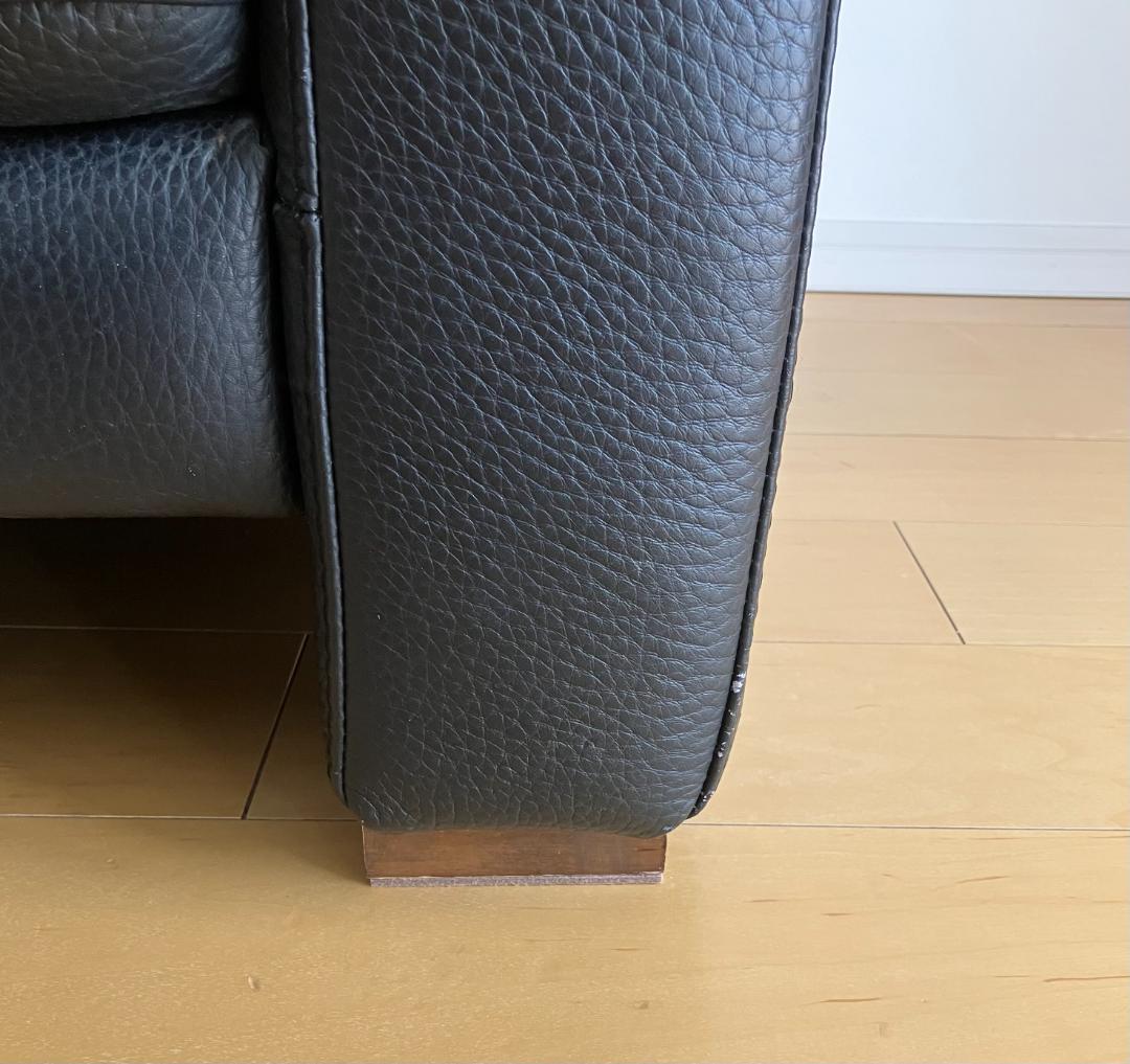 【ローバックにもハイバックにもなる】大塚家具 本革ソファ ブラック