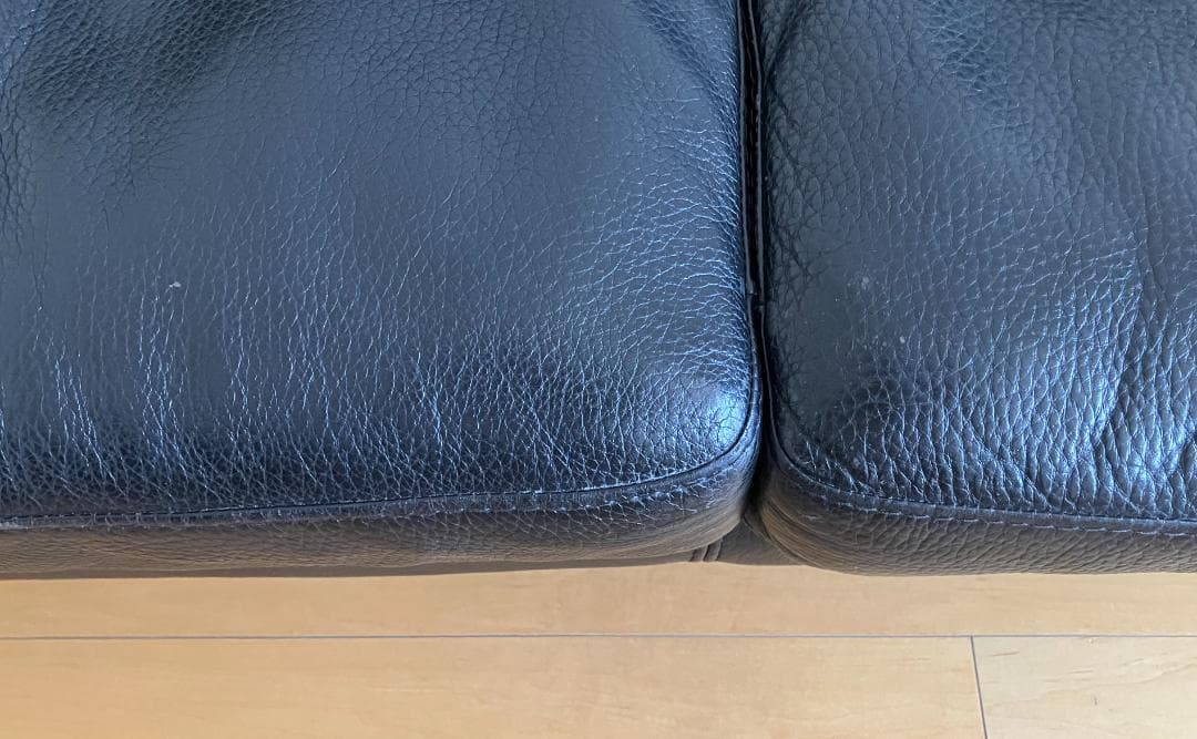 【ローバックにもハイバックにもなる】大塚家具 本革ソファ ブラック