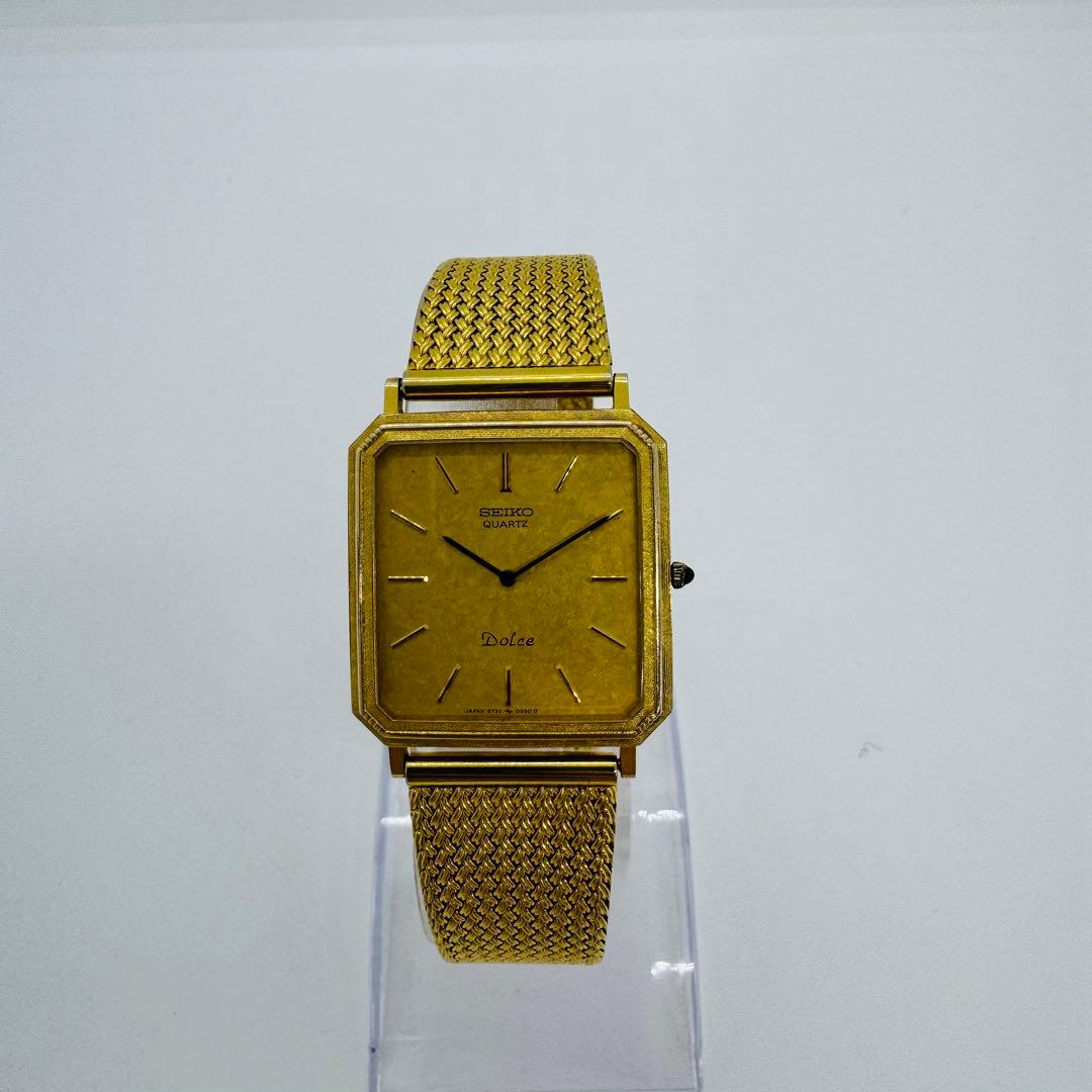 ✨SEIKO✨セイコー✨DOLCE✨6730-5160✨ゴールド文字盤✨腕時計✨