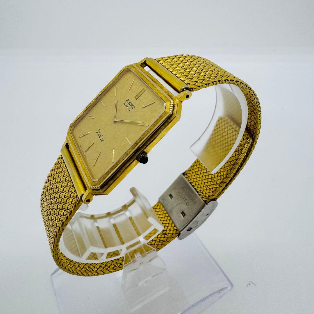 ✨SEIKO✨セイコー✨DOLCE✨6730-5160✨ゴールド文字盤✨腕時計✨