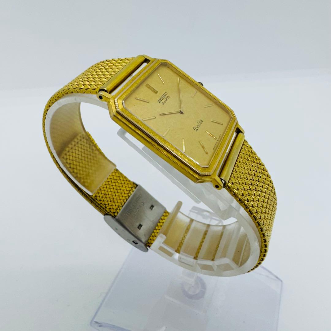 ✨SEIKO✨セイコー✨DOLCE✨6730-5160✨ゴールド文字盤✨腕時計✨