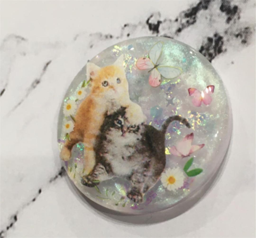レジンヘアゴム、ケンカしないで！猫ちゃん