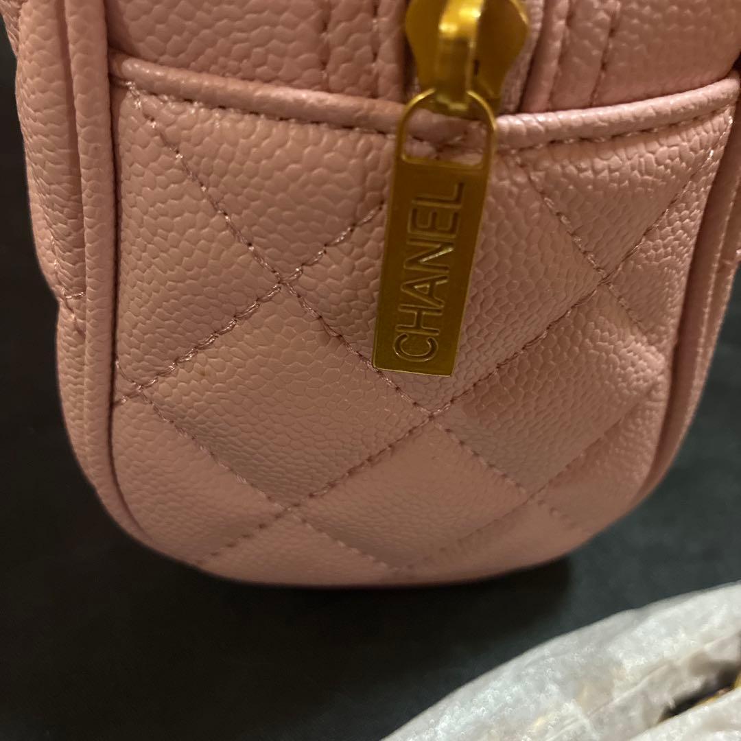 ピンク キルティング ボストンショルダーバッグ