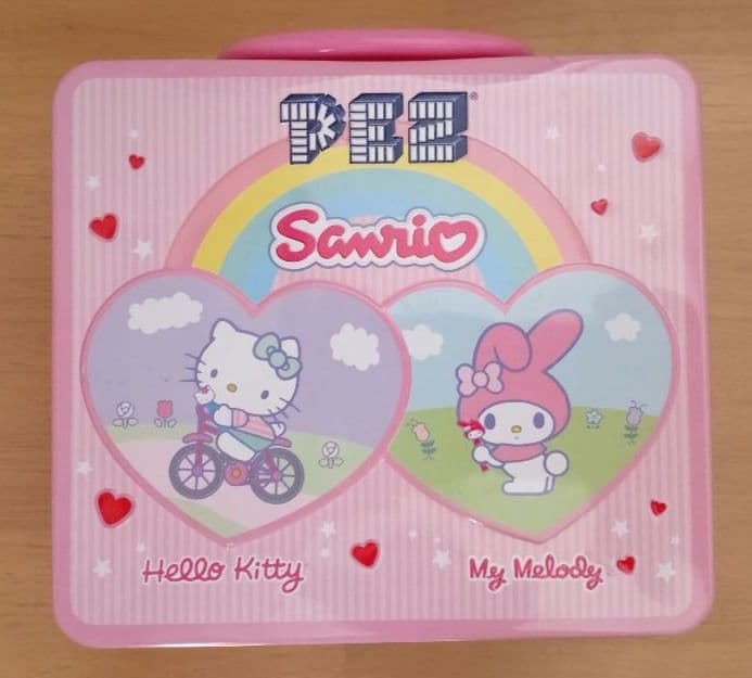 サンリオ PEZ クリアヘッド 4本セット 缶ケース入り未使用 キティ マイメロ