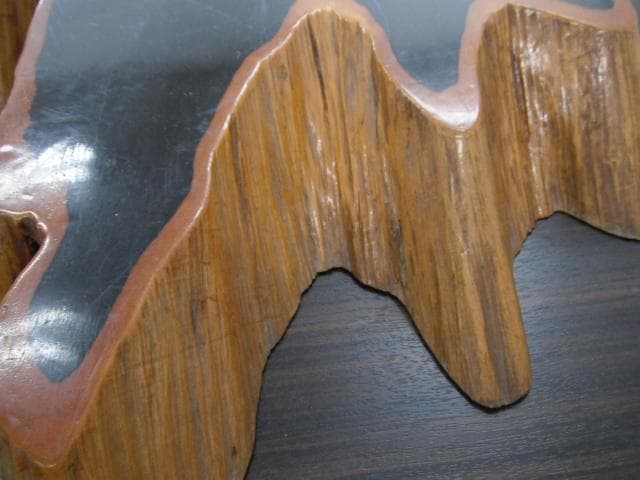 K41 昭和レトロ 一枚板 天然木 花台 置物 飾り