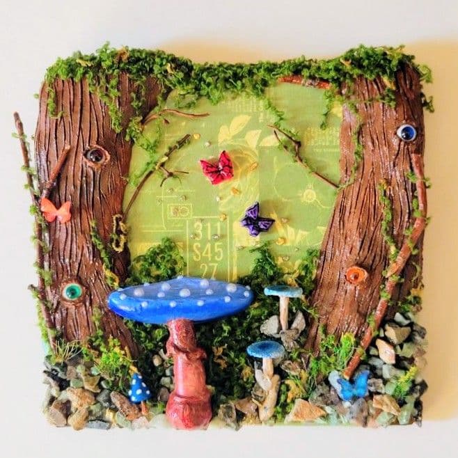 【21】曙の森のきのこ　額縁アート