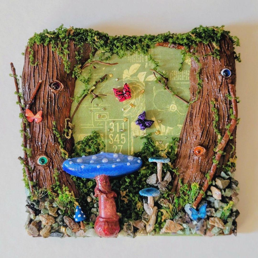 【21】曙の森のきのこ　額縁アート