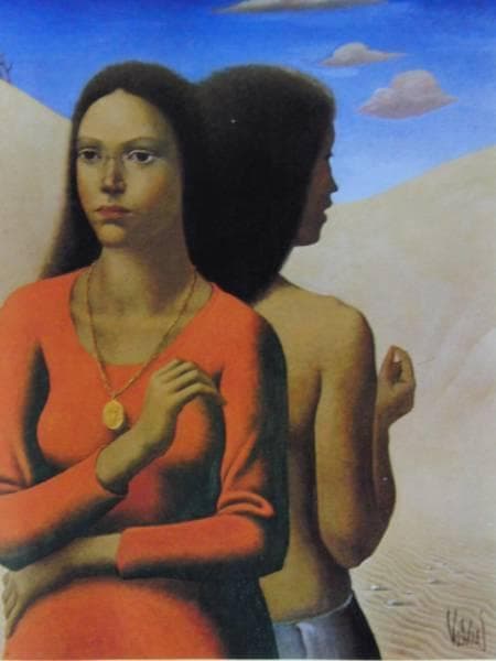 国領 経郎、二人、高級希少画集画、版上サイン入 新品額付