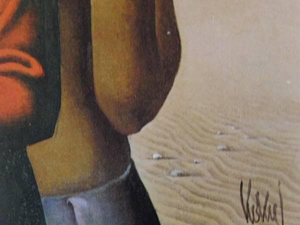 国領 経郎、二人、高級希少画集画、版上サイン入 新品額付