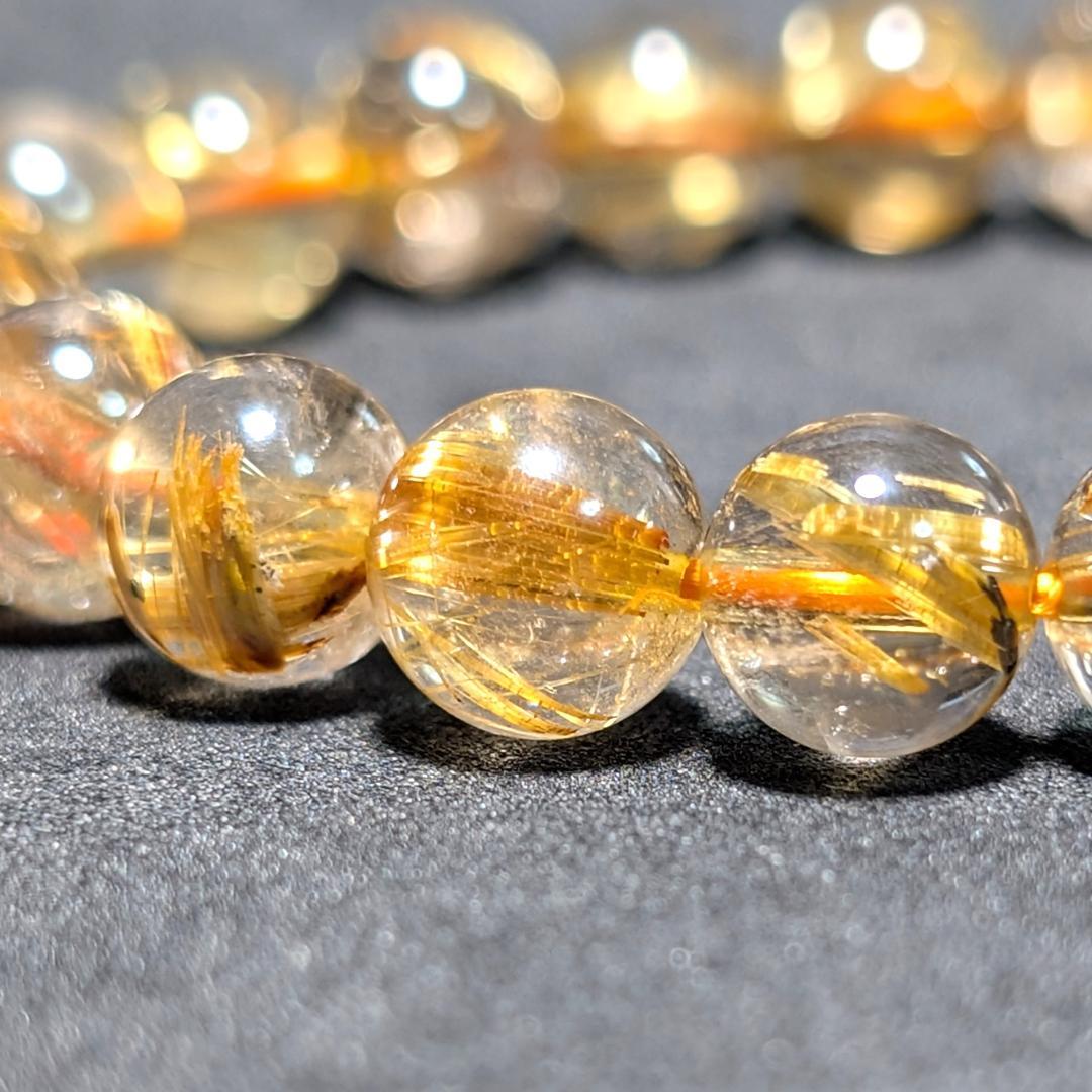 一点物【成功者の証】極上タイチンルチル 8mm ブレスレット ギラギラに輝く数珠