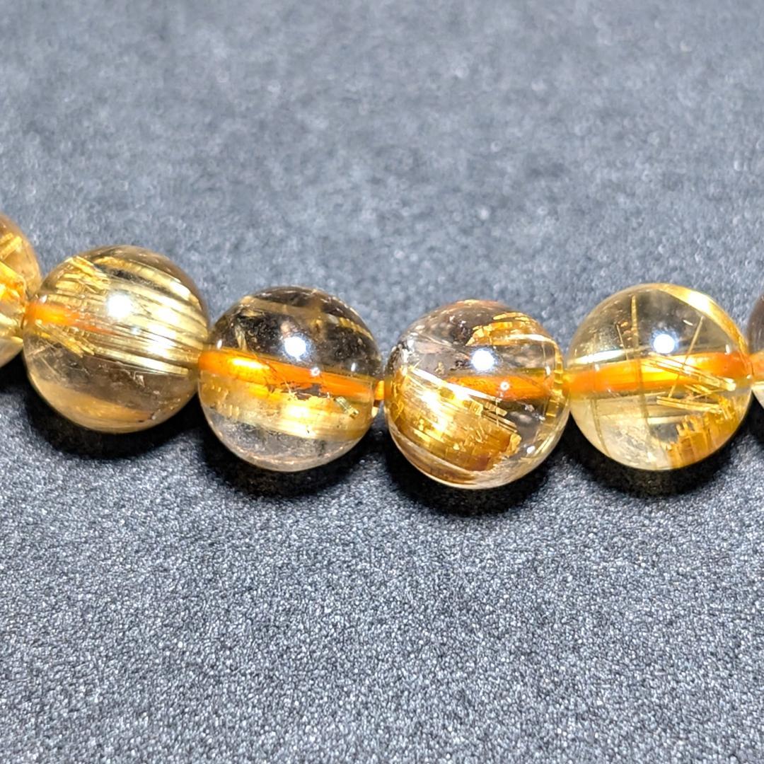 一点物【成功者の証】極上タイチンルチル 8mm ブレスレット ギラギラに輝く数珠