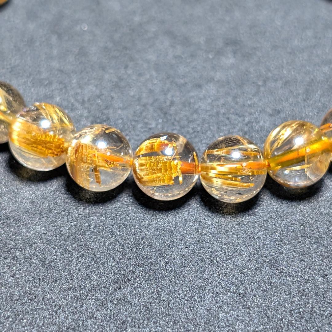 一点物【成功者の証】極上タイチンルチル 8mm ブレスレット ギラギラに輝く数珠