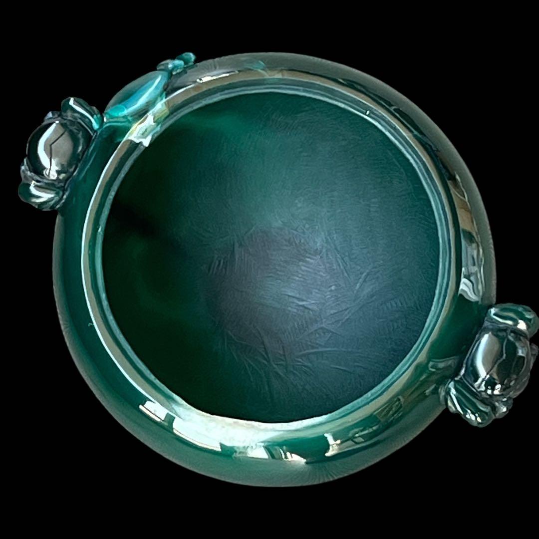 緑瑪瑙　メノウ瓶 天然瑪瑙　厄除け置物　中国伝統工芸 大型