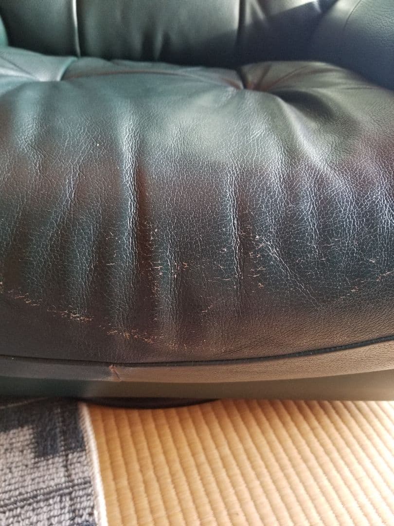 高級 カリモク家具 チターノ回転式 レザーソファー1人掛け