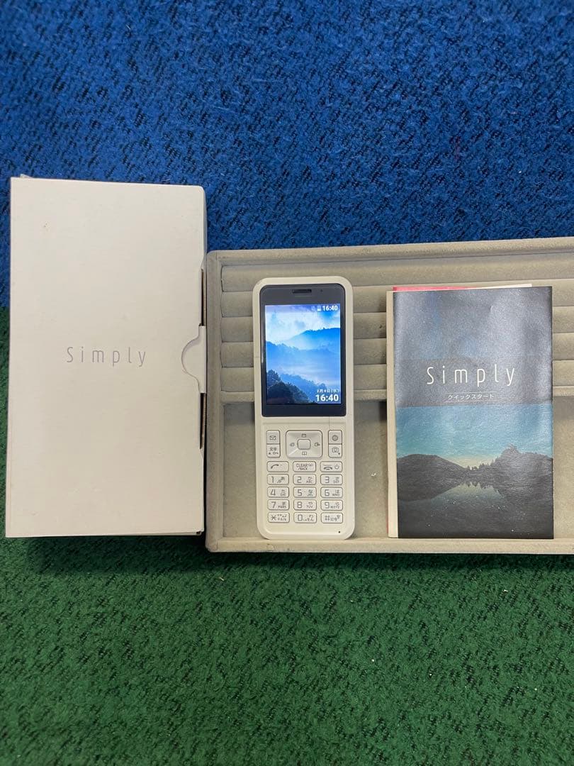 【箱・説明書付】Simply NP602SI ホワイト SoftBank ガラホ