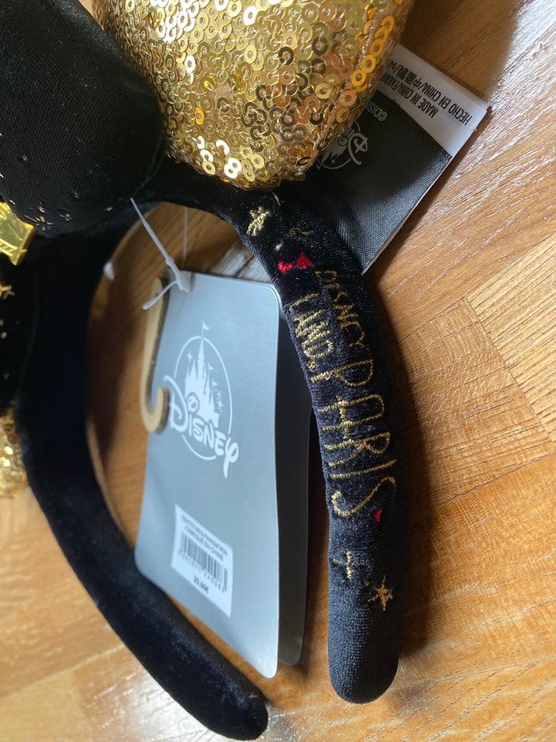 新品 ミニー カチューシャ 黒×ゴールド Disneyland Paris