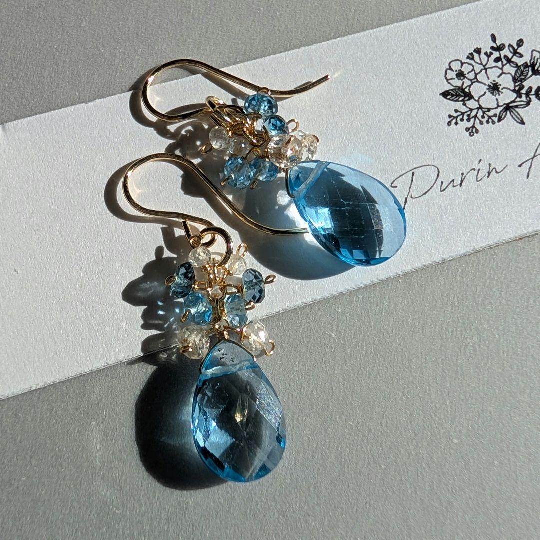 高品質✧︎スイスブルートパーズ ピアス