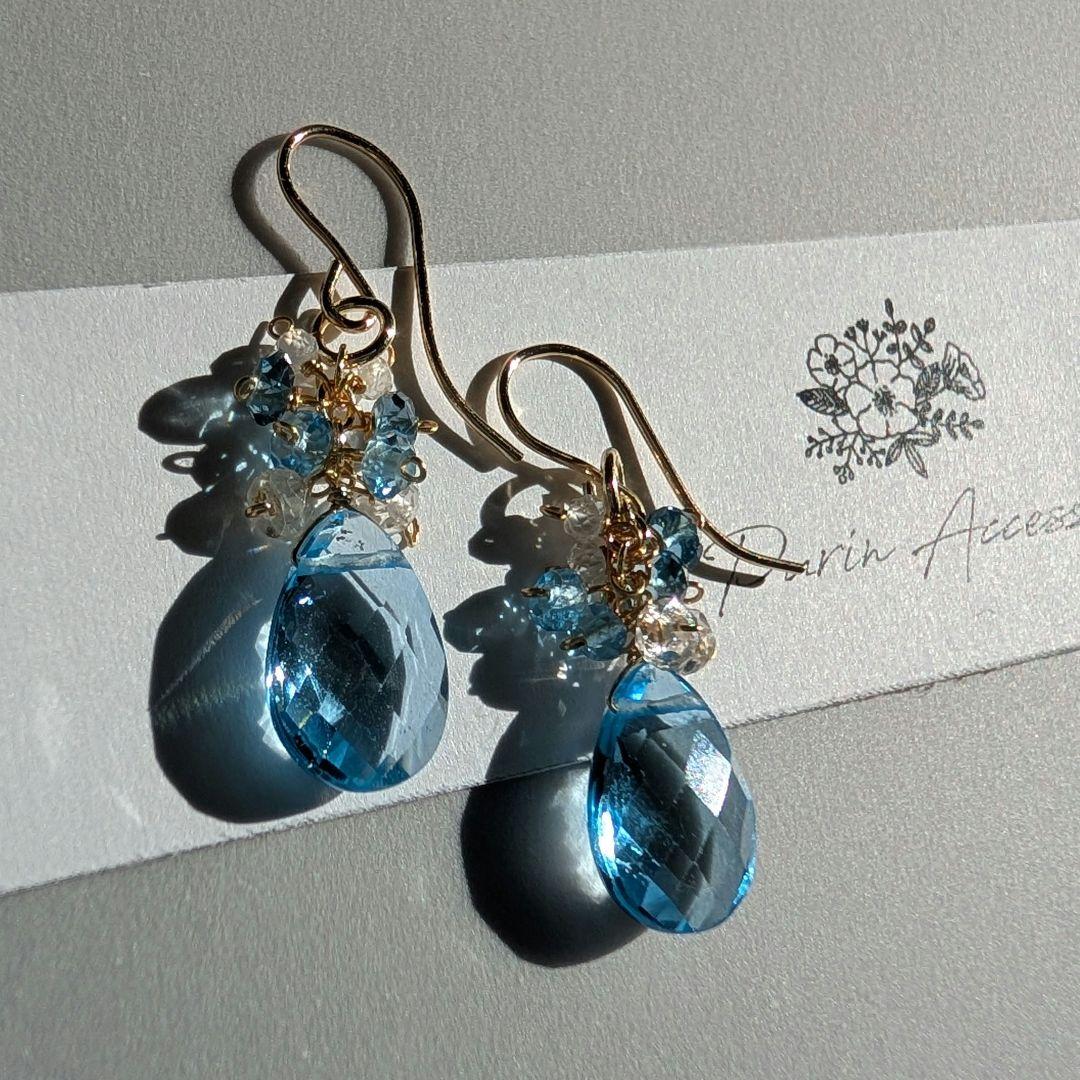 高品質✧︎スイスブルートパーズ ピアス