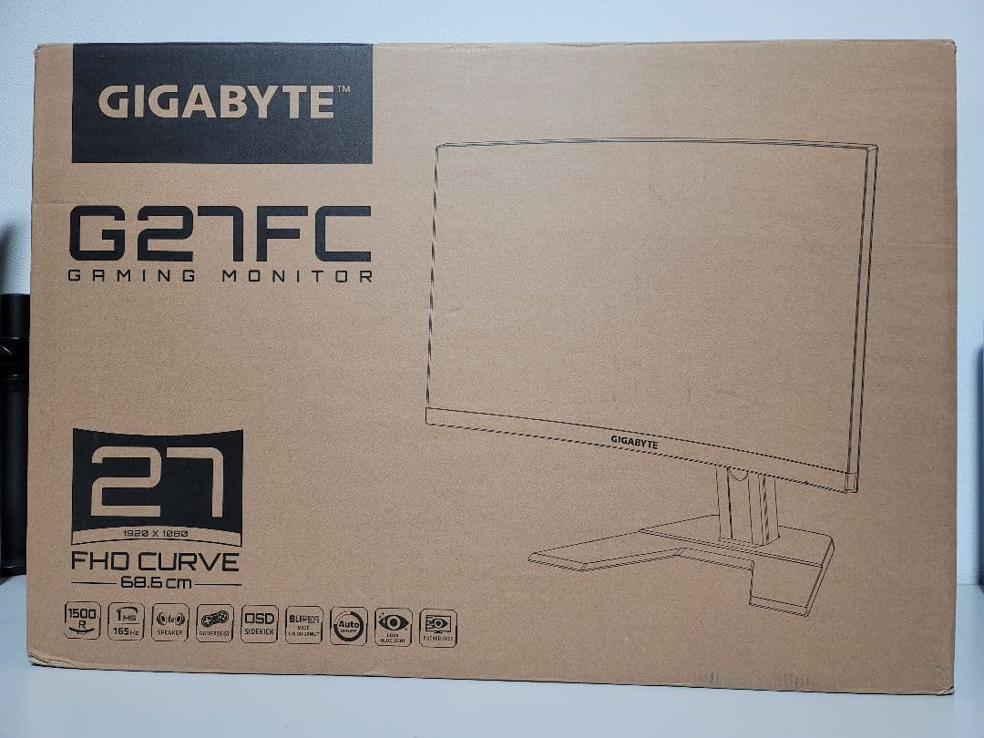 美品　GIGABYTE G27FC 27インチ曲面ゲーミングモニター　165Hz
