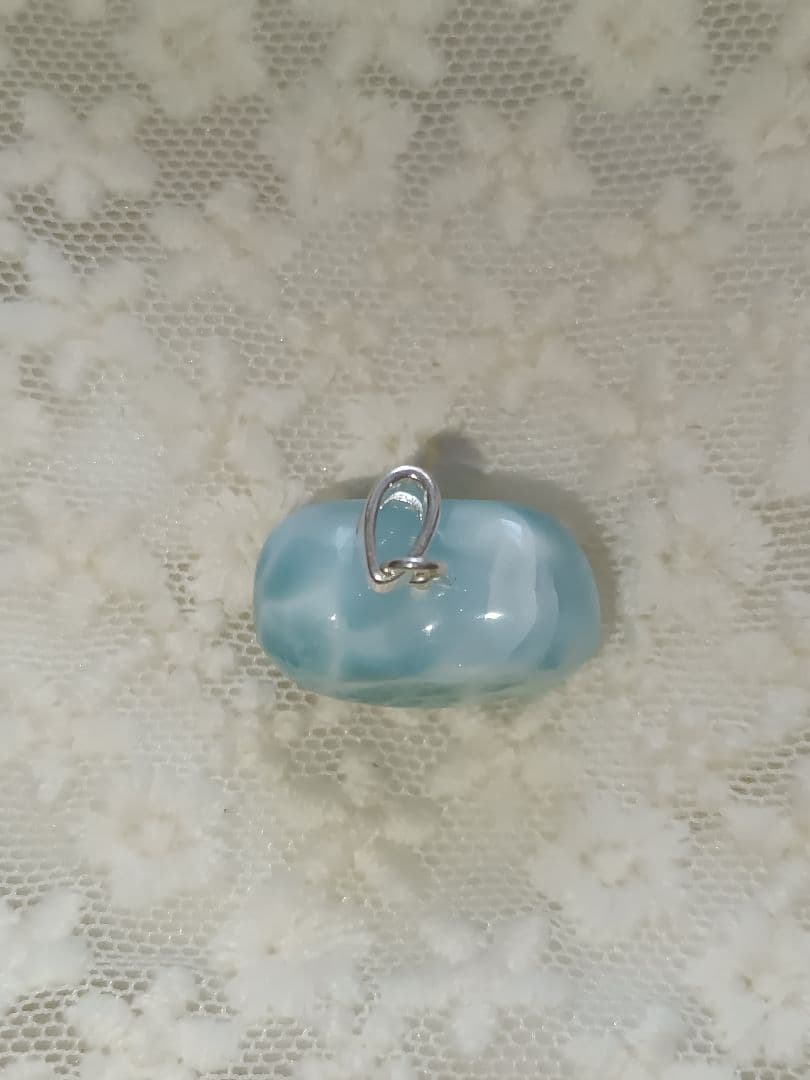 レア　【ラリマー】ハート型♥ペンダントトップ　ハンドメイド　#015