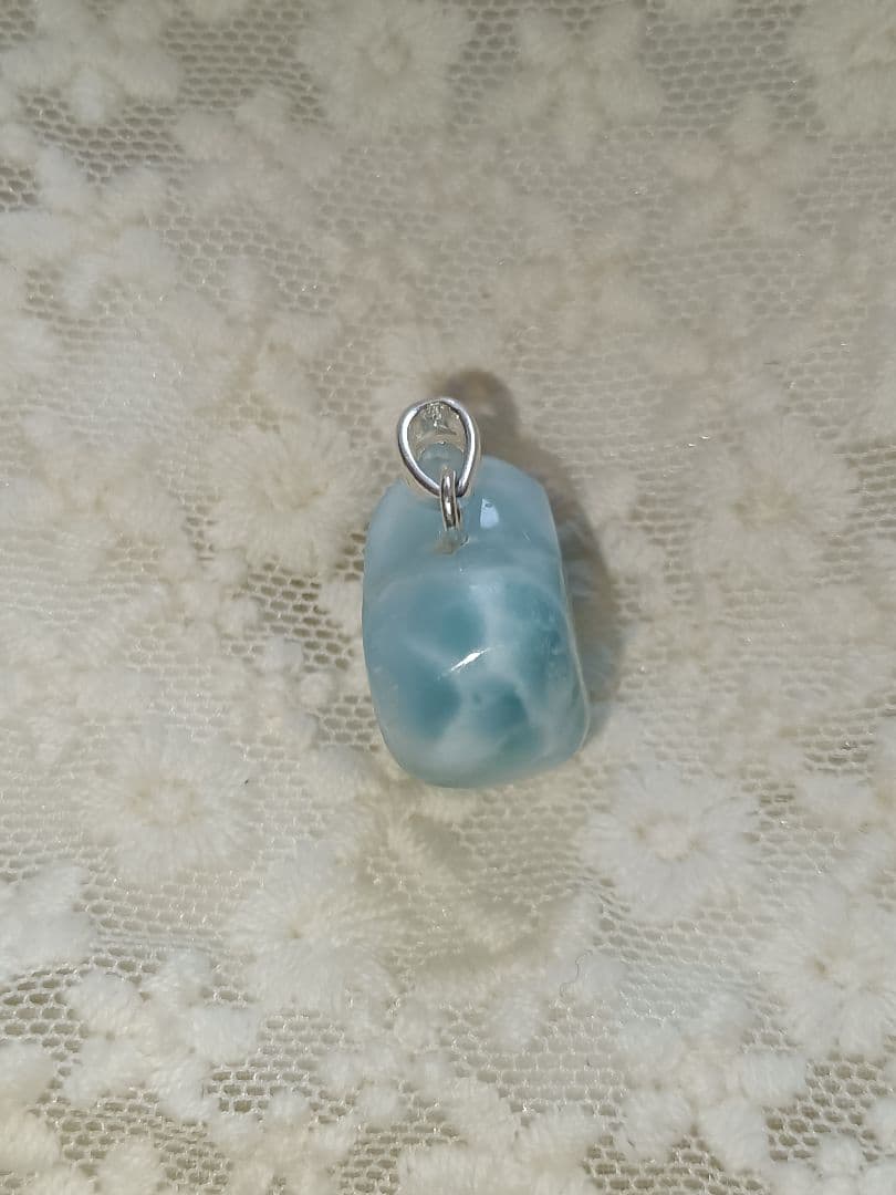 レア　【ラリマー】ハート型♥ペンダントトップ　ハンドメイド　#015