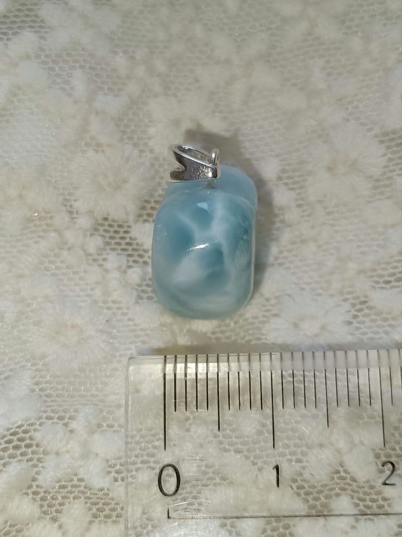 レア　【ラリマー】ハート型♥ペンダントトップ　ハンドメイド　#015