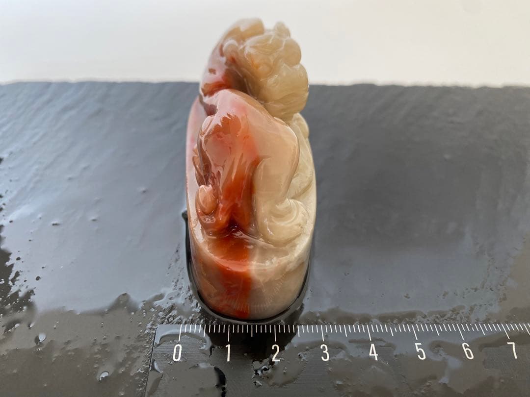 寿山石　貔貅　古獣　 長75mm　大材　印材　篆刻　落款　雅号　書道　日展