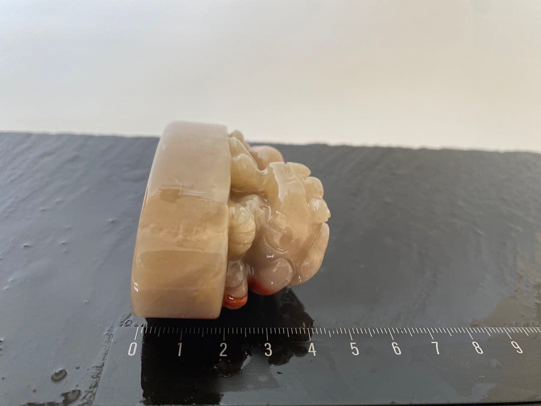 寿山石　貔貅　古獣　 長75mm　大材　印材　篆刻　落款　雅号　書道　日展