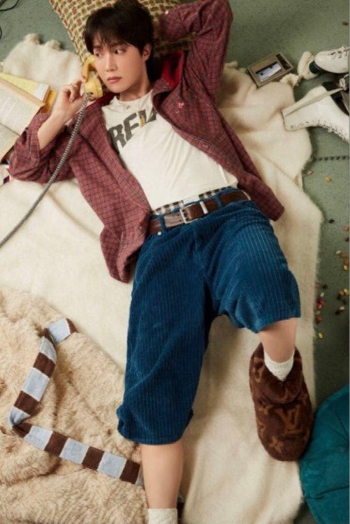 BTS ドール服　フード付チェックシャツセット　J-hope