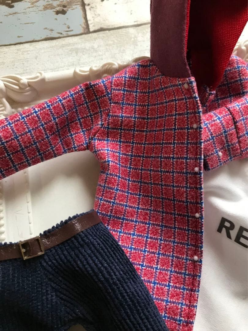 BTS ドール服　フード付チェックシャツセット　J-hope