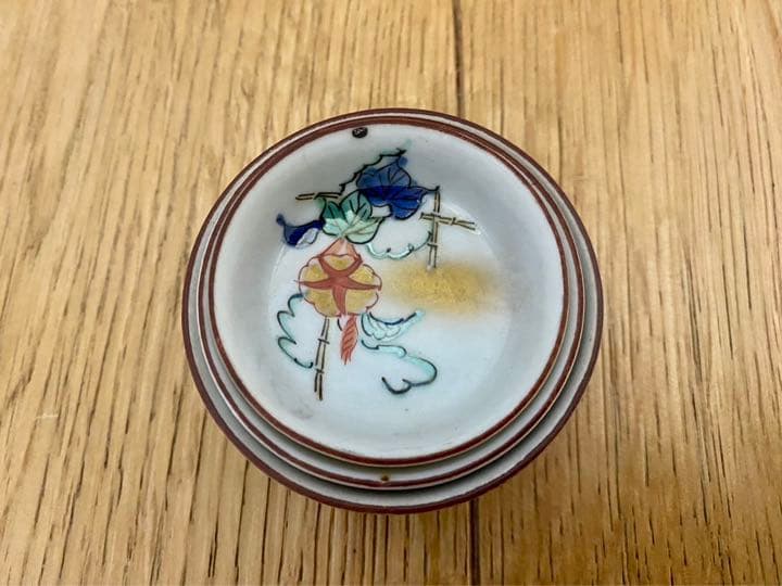 九谷焼　春画　色絵三重盃