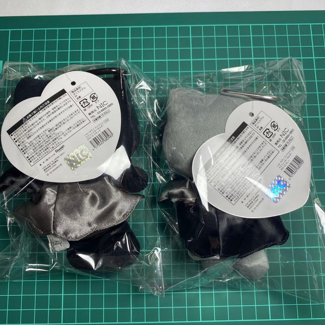 ハローキティ ぬいぐるみ 黒と灰色　ハローキティ ブラックエンジェル エンジェル