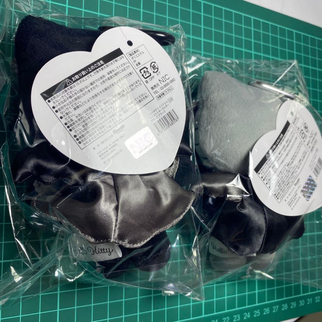 ハローキティ ぬいぐるみ 黒と灰色　ハローキティ ブラックエンジェル エンジェル